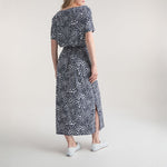 MARBLE Floaty Dress in Ink Blue/White
