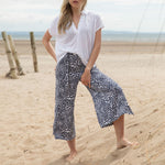 MARBLE Easy Flowing Wide Leg Trousers in Black Combo