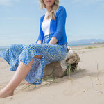 MARBLE Floaty Summer Trousers in Blue Combo