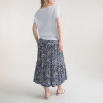 MARBLE Easy Flowing Midi Skirt in Black Combo