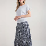 MARBLE Easy Flowing Midi Skirt in Black Combo
