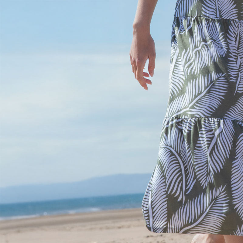 MARBLE Classic Summer Skirt in Khaki Combo