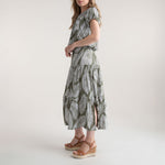 MARBLE Classic Summer Skirt in Khaki Combo