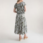 MARBLE Classic Summer Skirt in Khaki Combo