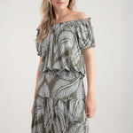 MARBLE Classic Summer Skirt in Khaki Combo