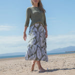MARBLE Classic Summer Skirt in Khaki Combo