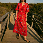 SOPHIE + LUCIE Amapola Embroidered Skirt in Red