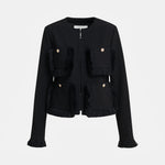 ESSENTIEL ANTWERP Kinetic Fringed Jacket in Black