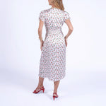 NEW DAY ORIGINALS Babbington Satin Viscose Dress in Strawberries & Cream