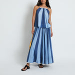 SOPHIE + LUCIE Circo Voile Stripe Skirt in Blue