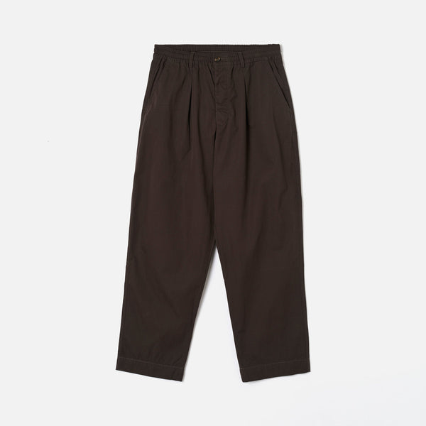 UNIVERSAL WORKS Oxford Mirco Canvas Trousers in Brown