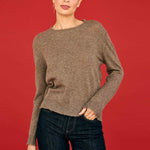 JUMPER 1234 Distressed Crew Neck Cashmere Jumper in Moose