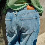HEYANNO MMHPure Deconstructed Jeans in Light Blue