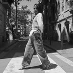 HEYANNO MMHPure Deconstructed Jeans in Light Blue