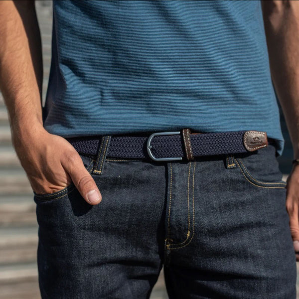 BILLYBELT Elastic Woven Belt in Blue/Marine