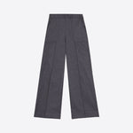 VILAGALLO Beti Tweed Crop Wide Leg Trousers in Grey Melange
