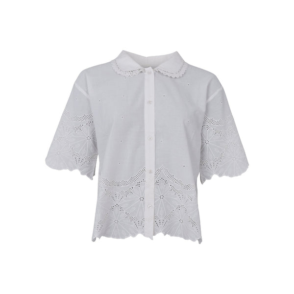 BLACK COLOUR BCAgneta Lace Blouse in Off White