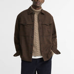 BARBOUR Hatfield Houndstooth Overshirt in Chestnut