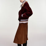 ESSENTIEL ANTWERP Kamore Knit Jacket with Collar in Wine