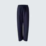 OUI Straight Leg Drawstring Trousers in Dark Blue