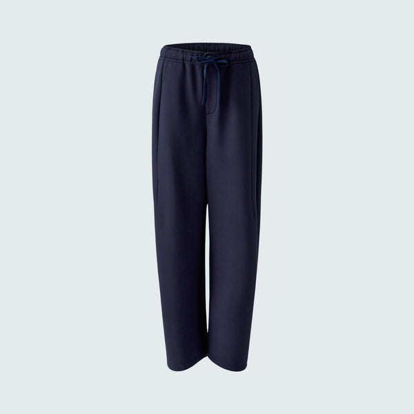 OUI Straight Leg Drawstring Trousers in Dark Blue