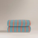MOISMONT No80 Stripe Wool Blanket in Orange/Blue