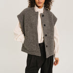 SACRECOEUR Sonny Grey Wool Vest in Grey