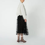 STELLA NOVA Cropped Blouse with Embroidery Anglaise in White