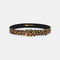 ESSENTIEL ANTWERP Kofee Printed Leopard Print Leather Belt in Brown/Black