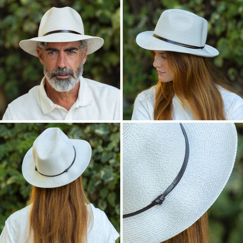 TRAVAUX EN COURS Plaited Paper Hat with Ribbon in Ecru