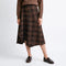ARTLOVE Cleline Check Asymmetrical Skirt in Brown