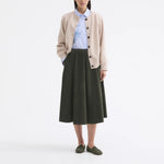 ROSSO35 Round Neck Wool Cardigan in Oatmeal