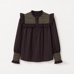 SOPHIE + LUCIE Conchita Stripe Blouse in Chocolate