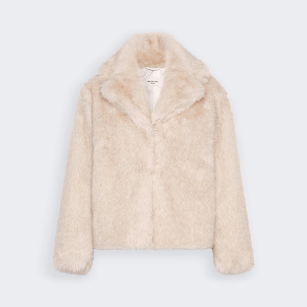 WEEKEND MAX MARA Inserimento - WKIOzioso Relaxed Fit Short Single-breasted Coat in Powder