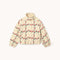 THE TINY BIG SISTER Roses Grid Sherpa Jacket in Light Cream