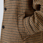 OUI Oversized Checked Coat in Dark Camel Brown