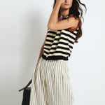 SOPHIE + LUCIE Marinero Knitted Striped Sailor Vest in Black