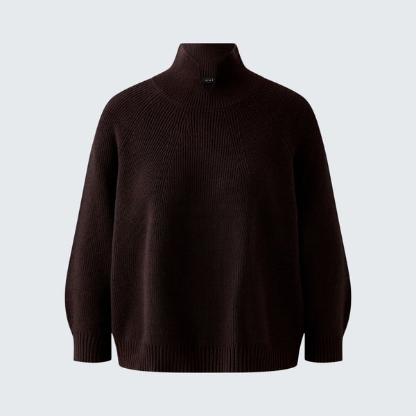 OUI Stand Up Collar Jumper in Ganache