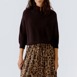 OUI Stand Up Collar Jumper in Ganache