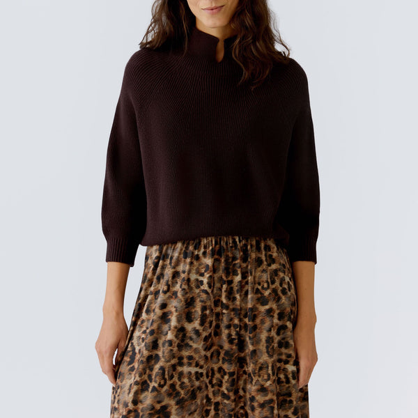 OUI Stand Up Collar Jumper in Ganache