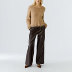 OUI Decorative Fringe Sequin Jumper in Beige Melange