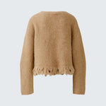 OUI Decorative Fringe Sequin Jumper in Beige Melange