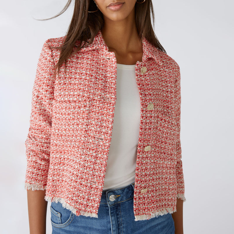 Jacket in Red/White