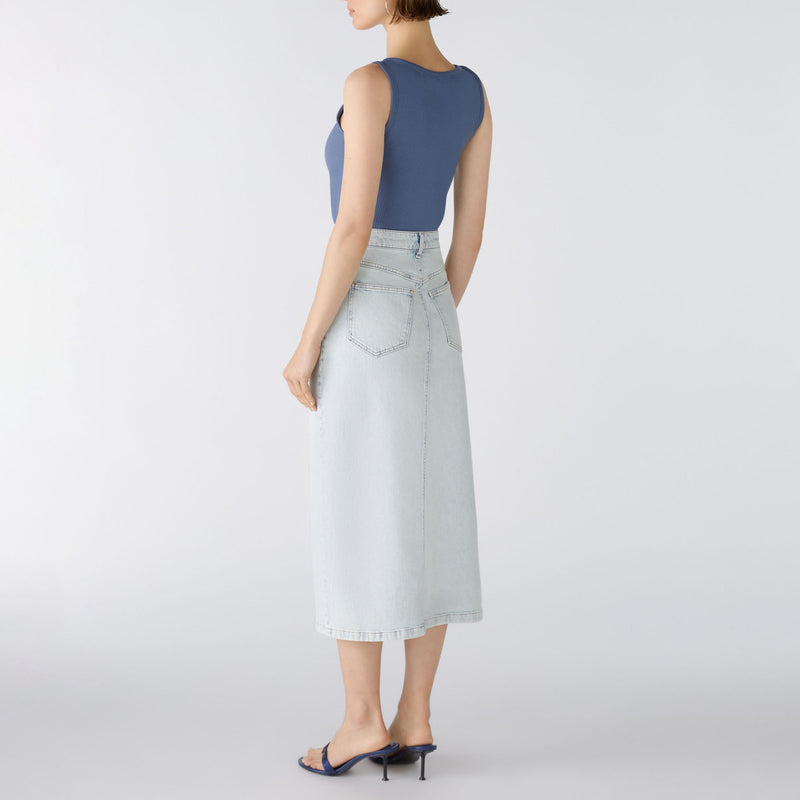 The Maxi Denim Skirt in Blue Denim