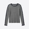 VILAGALLO Frill Rib Jumper in Grey Melange/Navy