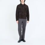 OLIVER SPENCER Shawcross Suede Jacket in Chocolate