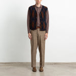 EDMMOND STUDIOS Atelier Button Down Wool Vest in Plain Brown