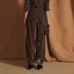 SOPHIE + LUCIE Linda Velvet Trousers in Taupe