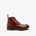 LOAKE Bedale Calf Brogue Boots in Mahogany
