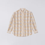 EDWIN Random Patchwork Work Shirt in Beige/Brown